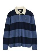 Extrafine Lambswool Striped Polo Blue GANT