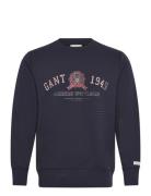 Graphic Sweat C-Neck Navy GANT