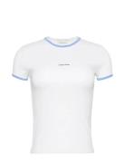 Ss Color Block Cotton Rib Baby T White Calvin Klein Jeans