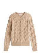 Soft Wool Cable C-Nk Ls Cardigan Beige Tommy Hilfiger