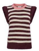 Nuciara Riette Stripe Vest Burgundy Nümph