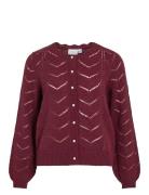 Vituli O-Neck L/S Detail Knit Cardi/Pb Burgundy Vila