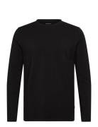 Basic O-Neck Stretch Tee L/S Black Lindbergh