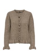 Onlrima Life Ls Fril Butto Cardi Cs Knt Brown ONLY
