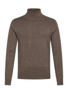 Ecovero L/S Roll Neck Knit Brown Lindbergh