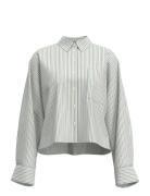 Slfdan-Astha Ls Cropped Shirt Ex White Selected