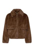 Dante6-Entity Faux Fur Bomber Jacket Brown Dante6