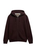 Essential Logo Zip Hoodie Hb Burgundy Superdry