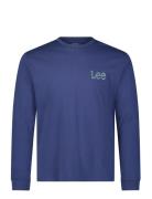 Ls Wobbly Logo Tee Blue Lee Jeans