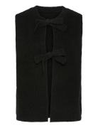 Pcsilly Sl Rev Tie Vest Knit Noos Bc Black Pieces