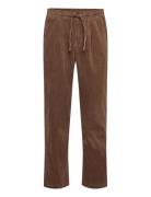Akjan Cord Pleat Pants Brown Anerkjendt