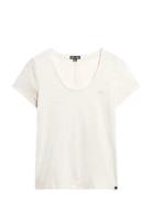 Scoop Neck Tee White Superdry