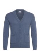 Lambswool Button Cardigan Blue Lindbergh