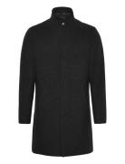 Detachable Collar Wool Coat Grey Lindbergh Black