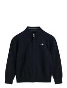 Shield Cotton Zip Cardigan Blue GANT
