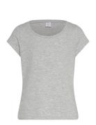 Top Basic Cap Sleeve Grey Lindex