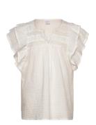 Blouse Short Sleeve With Floun White Lindex