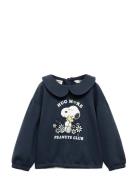 Snoopy-Print Sweatshirt Navy Mango