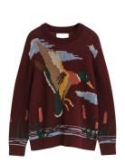 Bird Graphic C-Neck Patterned GANT