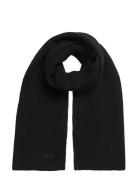 Soft Rib Knit Scarf Black Superdry