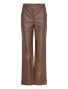 Mstasja Mid Waist Pu Pant Brown Minus
