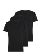 S/S V Neck 3Pk Black Calvin Klein