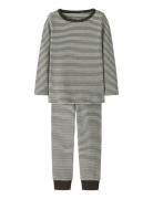 Nmnnightset Stripe Rib Noos Brown Name It