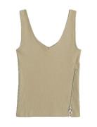Asymmetrical Zip Slim Tank Top Wmn Beige G-Star
