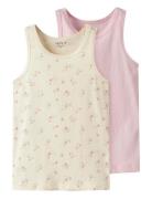 Nmftank Top 2P Flower Noos Pink Name It