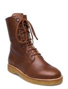 Boots - Flat - With Laces Brown ANGULUS