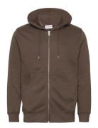 Recycled Zip Hoodie Sweat Brown Lindbergh