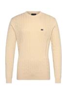 Cotton Cable Knitted Sweater Cream Lexington Clothing