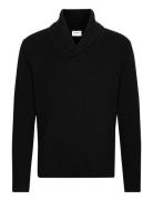 Shawl Collar Rib Knit Black Lindbergh
