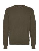 Rib Knitted O-Neck Knit Khaki Lindbergh