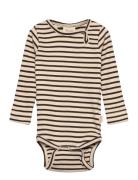 Body L/S Modal Striped Beige Petit Piao