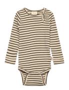 Body L/S Modal Striped Beige Petit Piao