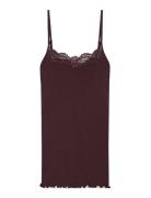 Rwbernadine Organic Sl Strap Lace T Brown Rosemunde