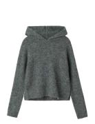 Nlfnulo Ls Short Knit W. Hood Grey LMTD