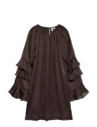 Vmlola L/S Abk Dress Wvn Btq Vip Brown Vero Moda