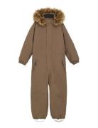 Coverall W. Fake Fur Brown Color Kids