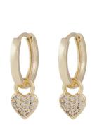 Lovely Ring Pendant Crystal Heart Ear Gold SNÖ Of Sweden