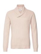 Shawlcollar Lambswoollook Knit Cream Lindbergh