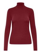 Onlsia L/S Roll Neck Top Box Jrs Burgundy ONLY