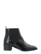 Biacarol Dress Chelsea Boot Croco Embossed Leather Black Bianco