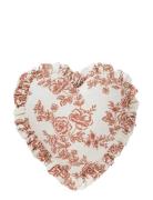 Whimsical Rose Heart Cushion Red Anna + Nina