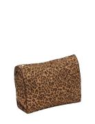 Leopard Quilted Wash Bag Brown Anna + Nina