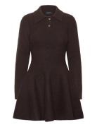 Lexter Long Sleeve Knit Dress Brown Bardot