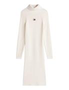 Tjw Mockneck Badge Sweater Dress Cream Tommy Jeans