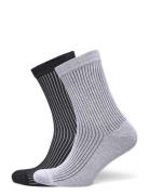Core Rib Contrast Socks 2-Pack Grey Organic Basics