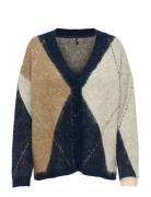 Carnoeme Jq Ls Life Cardi V-Neck Knt Navy ONLY Carmakoma